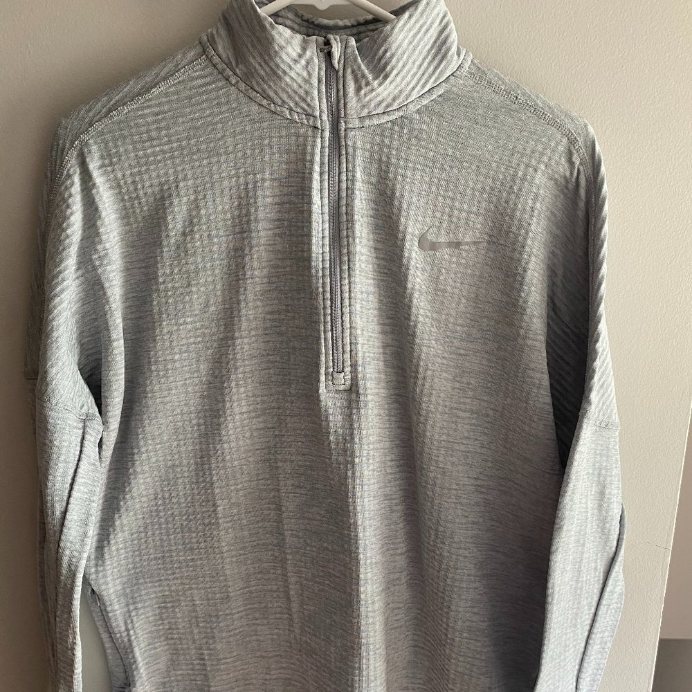 Nike Running Grey Dri-Fit 1/4 Zip - Size Medium